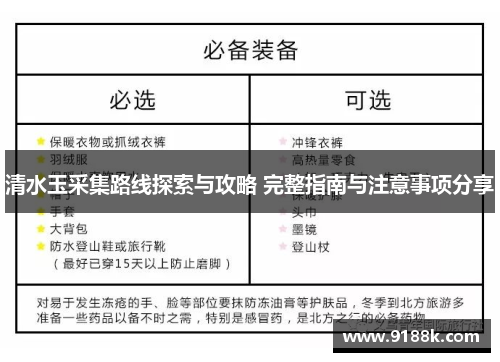 清水玉采集路线探索与攻略 完整指南与注意事项分享